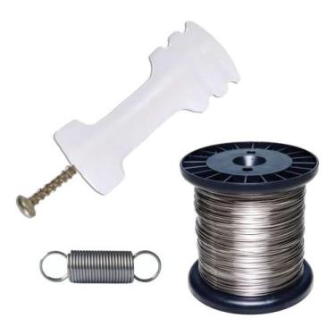 Imagem de 60 Isolador para Cerca Elétrica Com Parafuso + 60 Mola + Rolo Arame 0,
