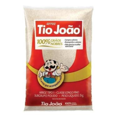 Imagem de Kit c/ 6 Arroz branco tipo 1 pacote com 2kg Tio Joao - Tio João