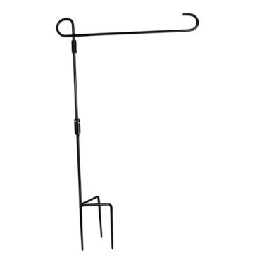 Imagem de Ｂｅｓｇａ Suporte para mastro de jardim com tripé, suporte para bandeira de quintal, fixação de rolhas de metal com base de 3 pontas para casa externa, para