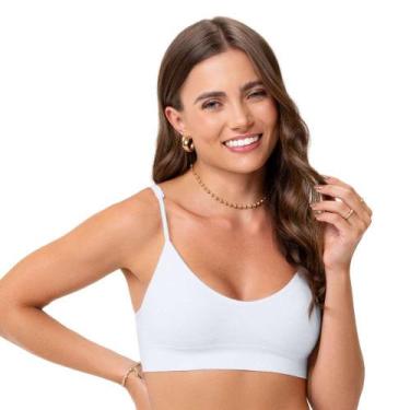 Imagem de Sutiã com Bojo Removível e Jacquard sem Costura Branco Zee Rucci, 46