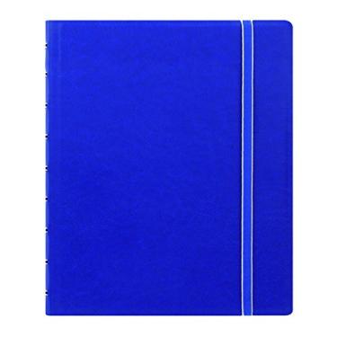 Imagem de FILOFAX Caderno de anotações recarregável, clássico, 23,5 cm x 18,4 cm azul - elegante capa de couro com páginas móveis - Fecho elástico, índice, bolso e marcador de página (B115903U)