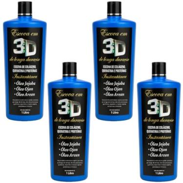 Imagem de Kit com 4 Escova Progressiva 3D Profissional 1000ml | Liso Absoluto