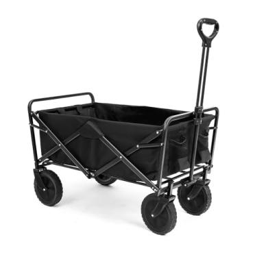 Imagem de Carrinho de Mão Dobrável Multifuncional, Capacidade 150 kg, Rodas Robustas, Preto