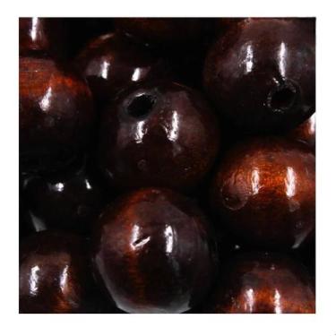 Imagem de Conta Bola Madeira 23mm C/ Brilho e Furo 40 Peças Artesanato - Doce Te