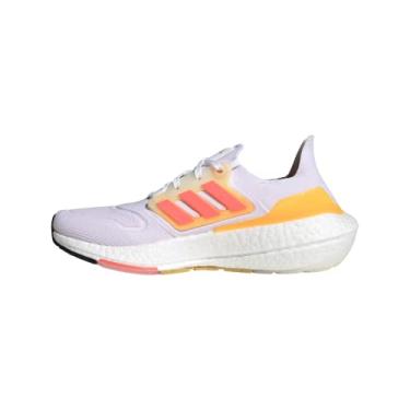 Imagem de adidas Tênis de corrida feminino Ultraboost 22, Branco/turbo/laranja flash, 35