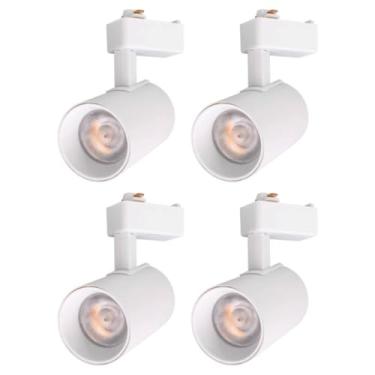 Imagem de Kit 4 Spot Para Trilho Eletrificado Branco Led 10w 3000k Branco Frio Bivolt 110v/220v