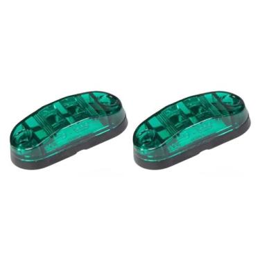 Imagem de Kit 2 Lanterna Delimitadora Verde Led 12v 24v Caminhão Baú - STORE AUT