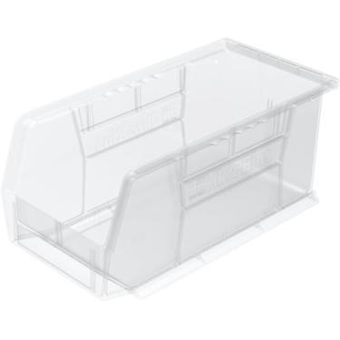 Imagem de Akro-Mils Caixas de armazenamento de plástico AkroBins 30230, caixas empilháveis que economizam espaço para garagem, despensa, organização de artesanato, 28 x 12 cm x 12 cm, transparente, pacote com