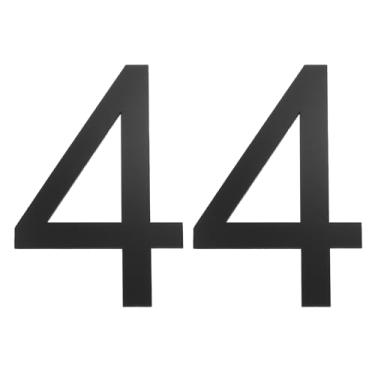 Imagem de PATIKIL Números de casa, 2 peças de 5 cm autoadesivo acrílico moderno número de casa para endereço externo caixa de correio porta fazenda casa escritório apartamentos quarto de hotel, preto (4)