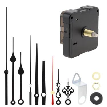 Imagem de MovFlax Mecanismo de movimento silencioso do relógio operado por bateria de quartzo para reparo de relógio/DIY com 3 pares de ponteiros pretos (preto, 18 mm (11/40.6 cm) comprimento do eixo-11 mm (7