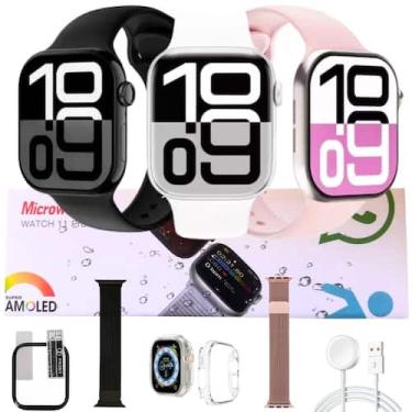 Imagem de Kit Smart Watch Relogio W11 Pro Responde Whatsss Notificações Case Pul