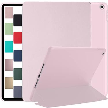 Imagem de iPad Air 1ª 2ª 9,7 5ª 6ª polegada [Air 1 2 iPad 5 6] A1893 A1822 A1566 A1893 A1822 A1566 MD785LL/A MD788LL/A MD786LL/A MD787LL/A com parte traseira e flip de silicone macio Capa de suporte - rosa