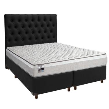 Imagem de Cama Box + Colchão Queen Molas Ensacadas Hanover Inducol + Cabeceira Estofada