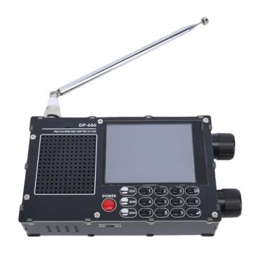 Imagem de GOWENIC Rádio de Banda Completa, Portátil de Alta Sensibilidade FM LW MW SW Rádio de Ondas Curtas Com Tela Colorida LCD de Toque Resistivo de 2,8 Polegadas, para Viagens e Uso Doméstico (Preto)