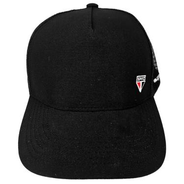 Imagem de Bone Sao Paulo Trucker Licenciado Aba Curva Ajustavel Cor:;Gênero:Únissex;Tamanho:Único-Unissex