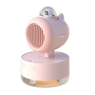 Imagem de Umidificador Mini ventilador portátil refrigerado a água, spray, recarregável, usb, bateria de 3600 mah, sem fio, ar condicionado elétrico, umidificador névoa fria(Pink)