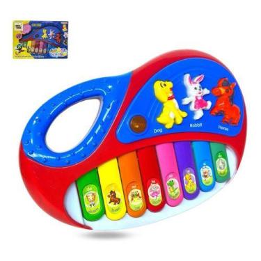 Imagem de Piano Teclado Fazendinha Animal Brinquedo Infantil Sons - Europio