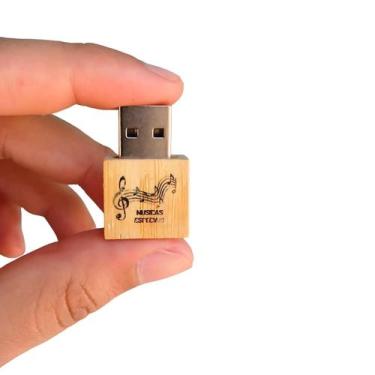 Imagem de Mini Pendrive 16 Gb Ecologico Para Viagens De Carros E Som Automotivo 