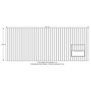 Imagem de Cabeceira Ripado Para Cama King Size Maracá Nature Com Mesa de Cabecei