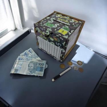Imagem de Cofre Guardar Woodbox Desafio 30 Mil Junte Dinheiro Dinblack