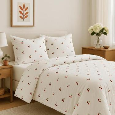 Imagem de Kit Cobre Leito Matelado Colcha Casal Queen 3 Peças Algodão Misto Cere