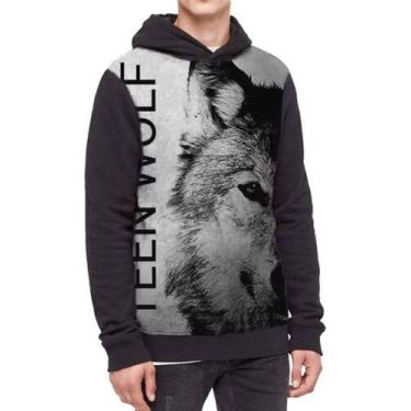 Imagem de Moletom Com Capuz Teen Wolf Full Print Ref:78 - smoke, Preto, G