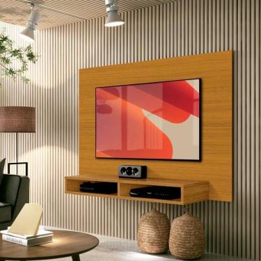 Imagem de Painel Pequeno Para 43 Polegadas Suspenso 1,20m Com Nicho Cedro