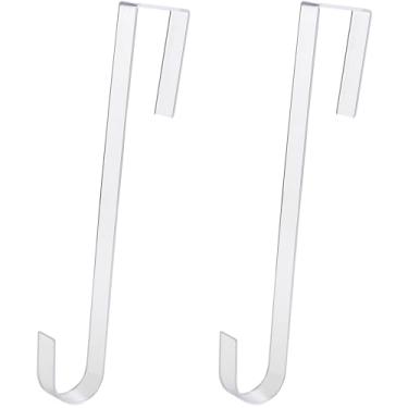 Imagem de Cabide de grinalda 100% transparente de 30,5 cm, sem arranhões, pacote com 2 suportes finos de guirlandas de Natal para pendurar decorações de outono e Halloween na porta da frente ou da garagem.