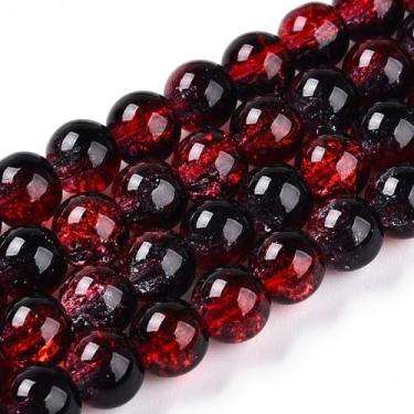 Imagem de 100 peças de contas de vidro transparente de 8 mm tijolo refratário contas de vidro redondas com poder dourado para fazer joias faça você mesmo, colar, pulseira, brinco, artesanato, decoração