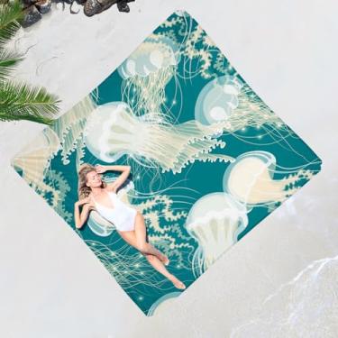 Imagem de Cobertor de praia impermeável à prova de areia 1-7 adulto extragrande 188 × 294 cm, leve, durável, compacto, livre de areia, extra grande, tapete de praia para viagens, acampamento, trilhas