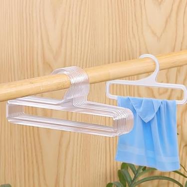 Imagem de Cabide de plástico multiuso para cachecol, economiza espaço, guarda-roupa, chapéu, toalheiro, transparente, 10 peças