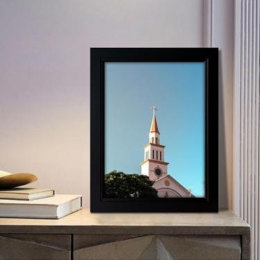 Imagem de Porta-retrato de mesa de 15 x 20 cm – Suporte de exibição para decoração de mesa, casa, escritório, com suporte traseiro ajustável (preto)