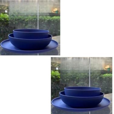 Imagem de ogo de 3 Pratos Resistente Linha Colours – Variedade de Cores, Livre de BPA e Uso no Micro-ondas | Prato Raso, Fundo e Bowl Modernos(Kit 2 jogos de prato Mirtilo)