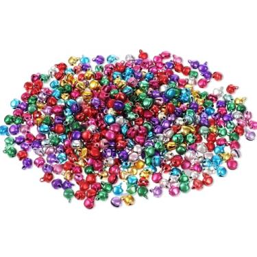 Imagem de 500 peças de mini sinos artesanais para artesanato de pequenos enfeites de sino, faça você mesmo, multicolorido, decoração de casa, presente para projetos de tricô, festa, festival, grinalda, animais