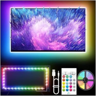 Imagem de Fita LED RGB 5 Metros Com Controle Remoto, Sensor de Som, As Luzes Acompanham a Música, Entrada USB, Perfeita Para Salas de TV, Setup Gamer, Quartos, Bares e Festas, Decoração, Controle de Cores