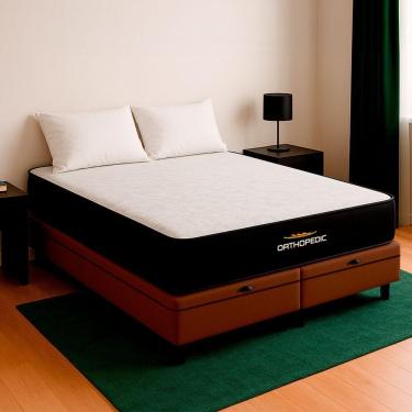 Imagem de Cama Box King E Colchão Orthopedic D33 V-store Marrom