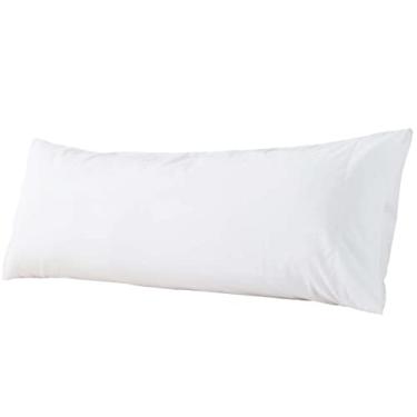 Imagem de WhatsBedding Capa de almofada corporal tecido de algodão, fronha longa respirável e amiga da pele, fecho de envelope - branca (50,8 x 137,2 cm)