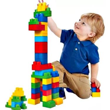 Imagem de Brinquedo Blocos De Montar Grandes Infantil Criança Diversão 77 Peças 