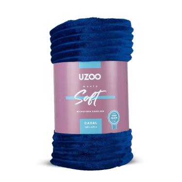 Imagem de Manta Microfibra Flannel Soft Casal Canelada 180x220cm-uzoo Manta Microfibra Flannel Soft Casal Canelada 180x220cm Azul