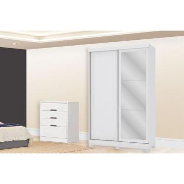 Imagem de Guarda Roupa 2 Peças (1guardaroupa+1cômoda) Qc111 Branco (qc12) - Kappesberg