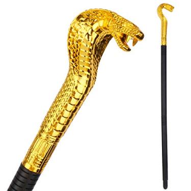 Imagem de Vesil — Cobra de ouro antigo para cosplay com bastão para caminhada, para lmperador, acessório de fantasia