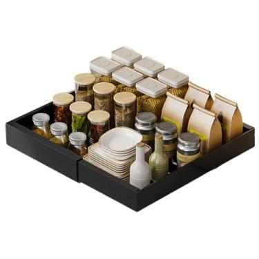 Imagem de Organizador sob a pia, prateleiras de gaveta deslizantes embaixo da pia | Armazenamento multifuncional resistente retrátil sem perfuração, suporte resistente para armário