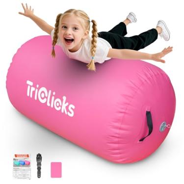 Imagem de Triclicks Equipamento inflável de ginástica de cilindro de ar para treinamento de mola de costas para uso em academia em casa, ferramenta de fitness portátil para ioga, exercícios infantis e esportes