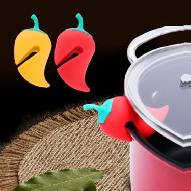 Imagem de Suporte de silicone resistente ao calor mantém a tampa aberta cenoura à prova de derramamento para cozinha, restaurante, assistente de cozinha para reduzir derramamentos de sopa