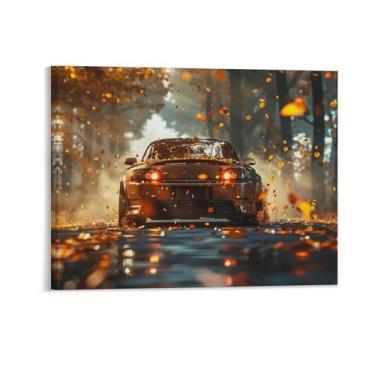 Imagem de HouLaiZhe S2000 Esportes Folhas Caídas Outono Cartazes Tela Estética Decoração de Quarto Pintura de Parede Impressões Sala de Galeria Decoração de Parede para Quarto Sala de Estar Escritório 08 x 10