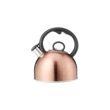 Imagem de Chaleira com Apito em Aço Inox, 2 Litros, Cobre Metalizado, Punho Resistente ao Calor