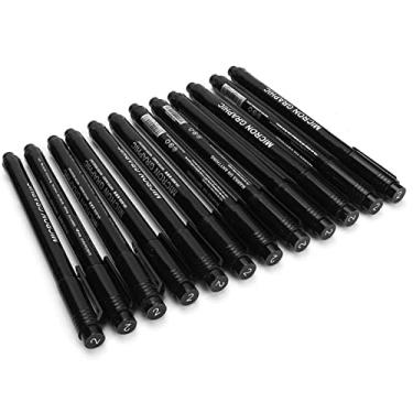 Imagem de Caneta de arte de ponta fina Micron Liner Caneta de desenho profissional com tinta preta à prova d'água para artistas designers estudantes 12 pacotes de tamanhos variados (2)