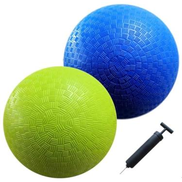 Imagem de AppleRound 10-inch Playground Balls - Dodgeball, Handball, Kick Ball for Camps and Schools, Pack of Blue & Green with Pump
