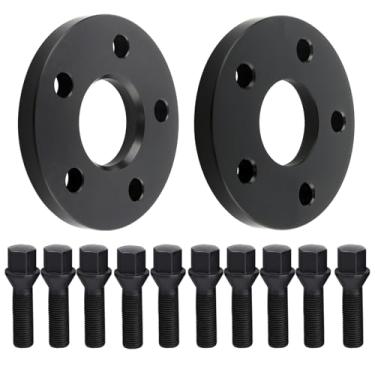 Imagem de DCVAMOUS Espaçadores de roda centralizados de 2 peças 5x120 1/2 polegada (12 mm) furo de 72,6 mm com parafusos 12 x 1,5 (assento cone de haste de 40 mm) compatível com BMW 5 Lug para E36 E46 E90 E92