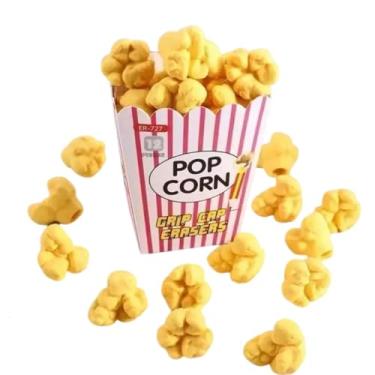 Imagem de Kit 12 Borracha Ponteira Ponta de Lápis Escolar Pipoca Apagador Criativo Fofas Papelaria Apaga Kawaii Borrchas Voltas As Aulas